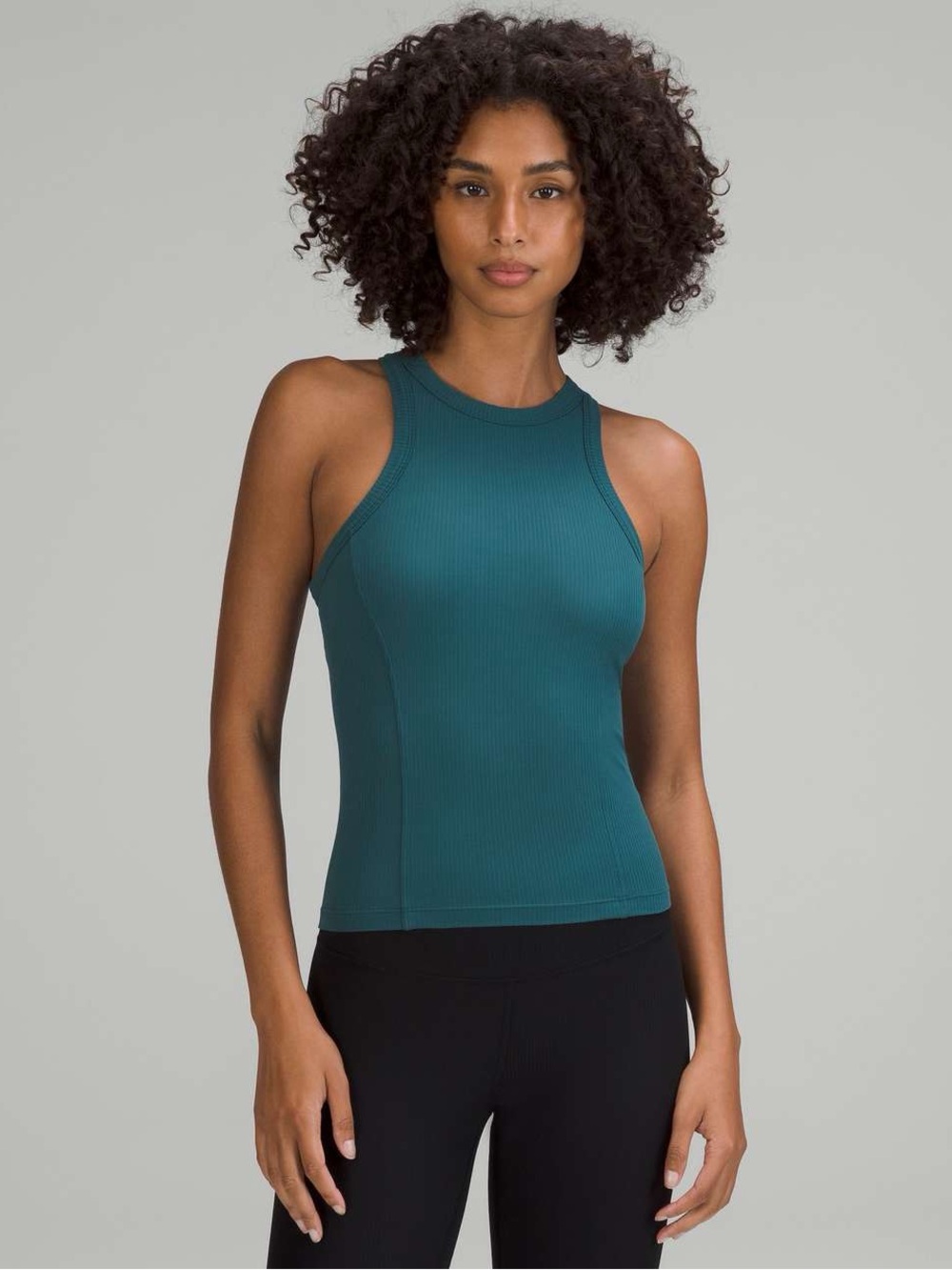 Lululemon Ribbed Nulu Racerback Yoga Tank Top Green Jasper Size 6